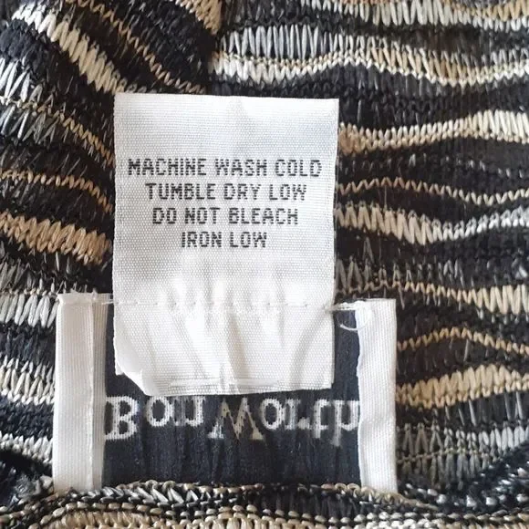 NWT Bon worth blouse L long sleeve black yellow gr - Picture 5 of 10